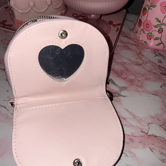 Juicy Couture Chiffon Pink V-Chain My Heart Half Moon Za Inside Mirror - Picture 6 of 6